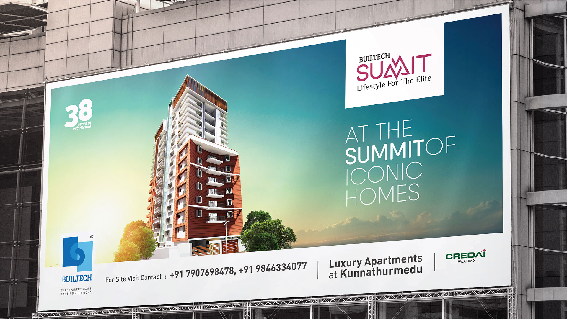 Builtech Palakkad - Summit Appartments Billboard, Hoarding Design