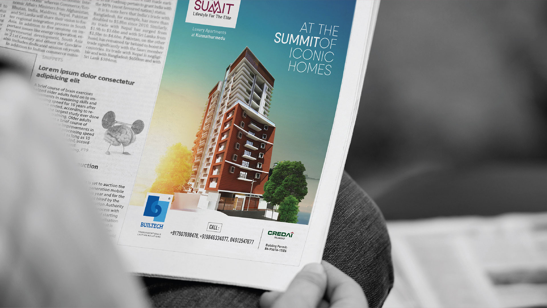 Builtech Palakkad - Summit Appartments Newspaper Print Ad Design