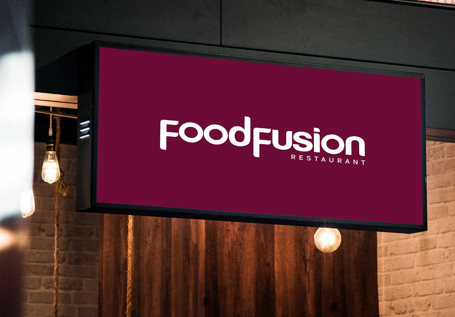 Shop board of NIla FoodFusion Restaurant displaying Logo