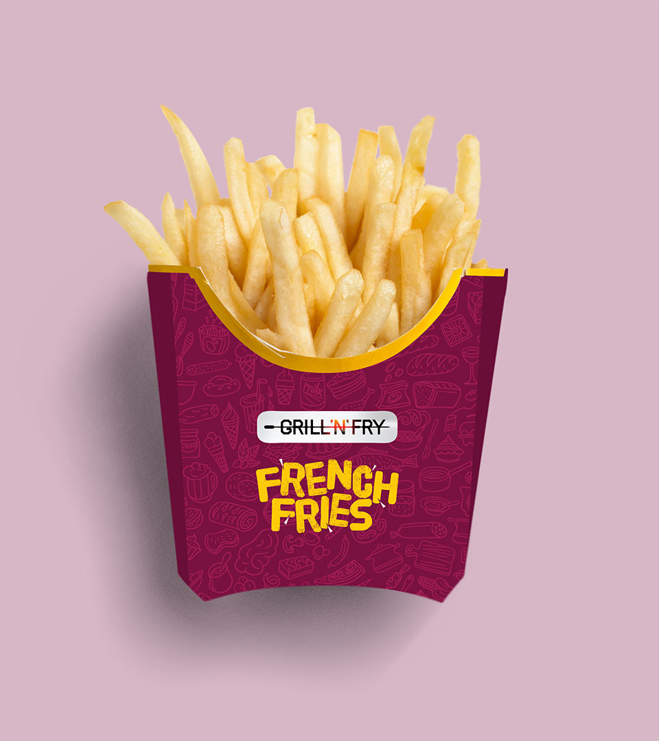 Frech Fry Package with Nila Grill 'N' Fry Logo Printed on it