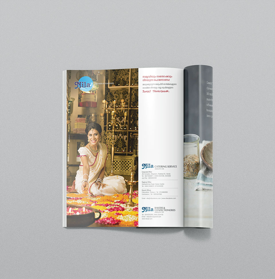 Nila Catering Services - Happy onam advertisement of Vanitha Magazine