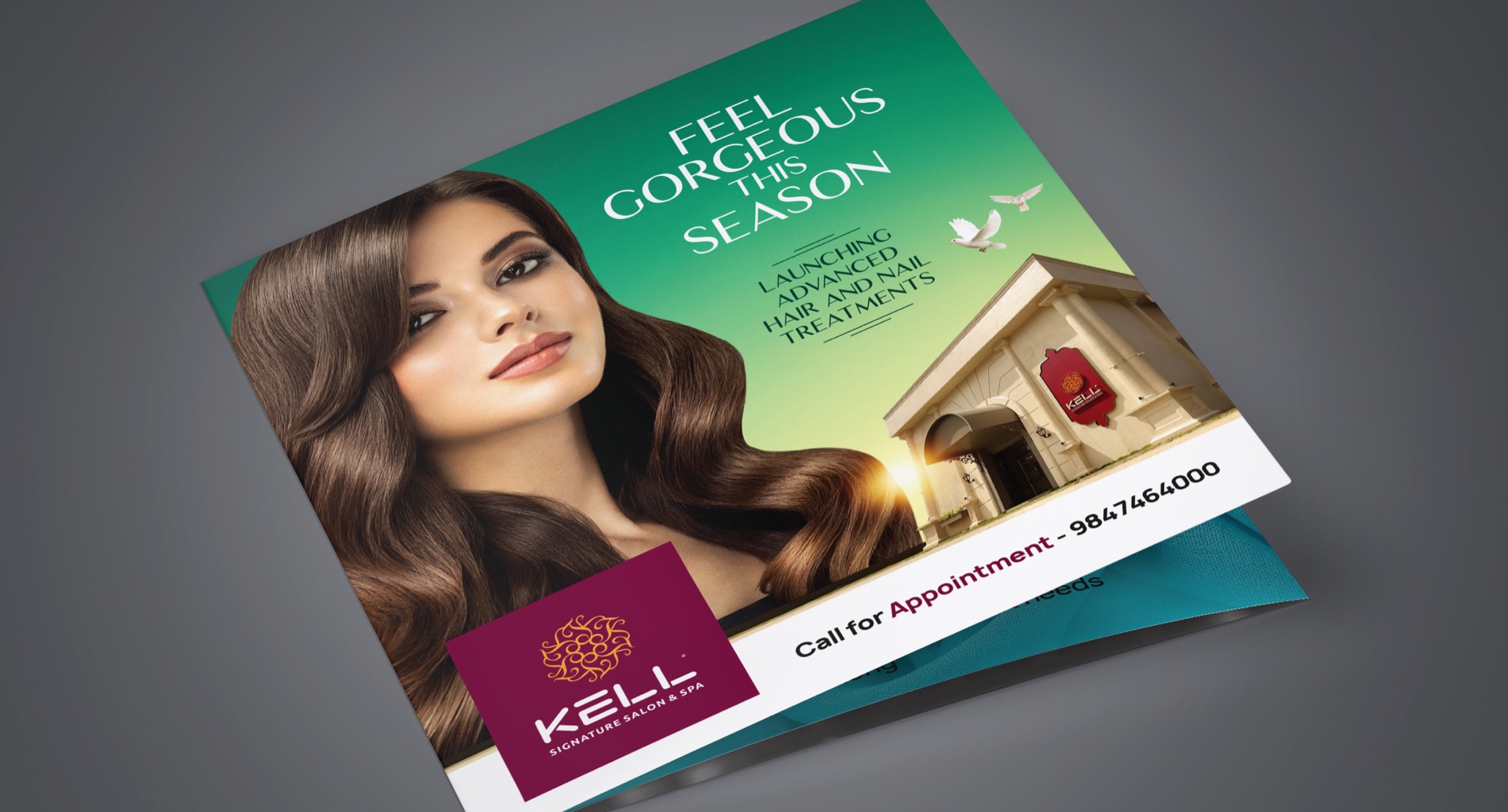 KELL Signature Salon & Spa Brochure Cover Design